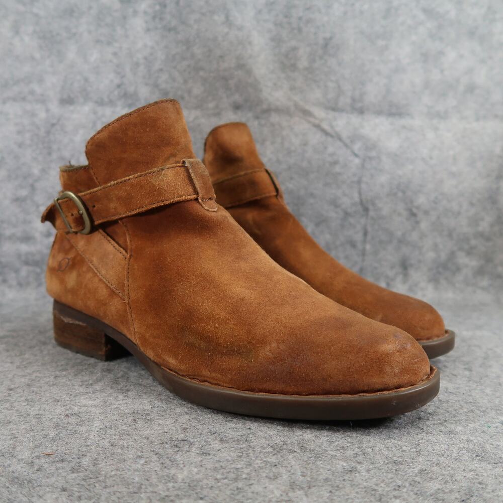 Born Shoes Womens 11 Boots Suede Leather Jorgette Brown Ankle Bootie Casual Zip